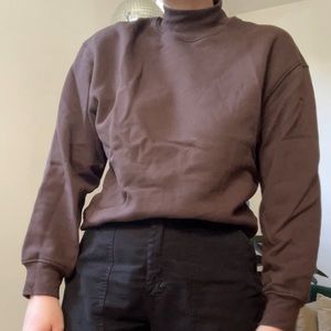& Other Stories Brown Turtleneck Sweatshirt